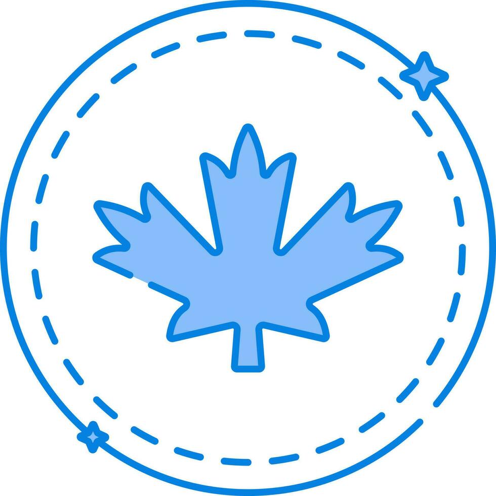 geïsoleerd esdoorn- munt icoon in blauw en wit kleur. vector