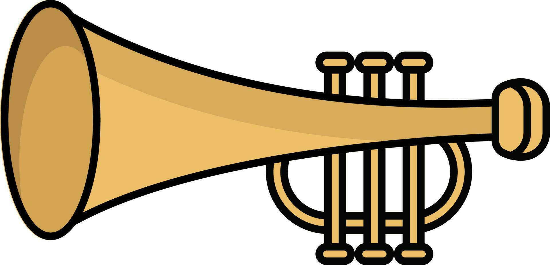 oranje trompet icoon in vlak stijl. vector