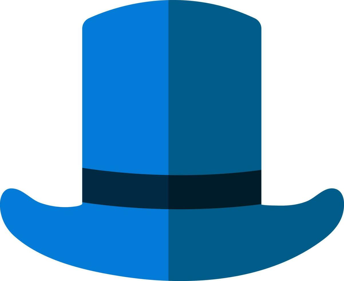 vlak illustratie van blauw top hoed icoon. vector