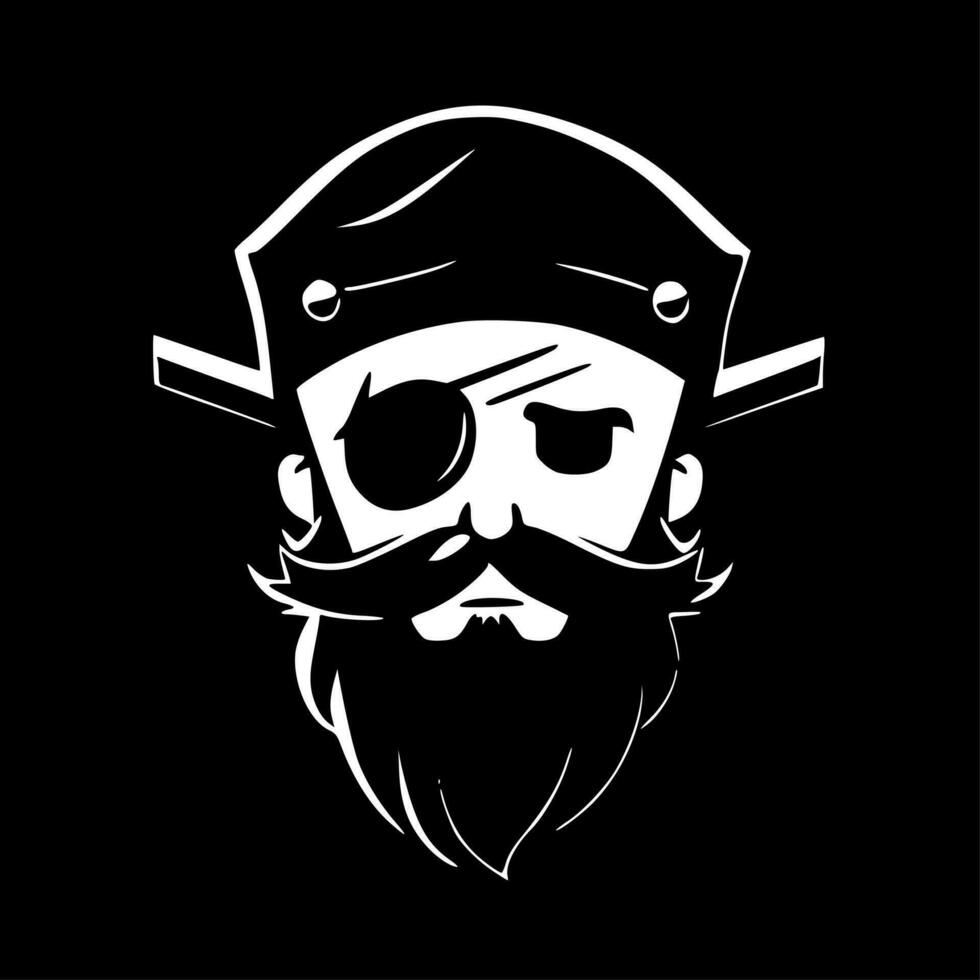 piraat, zwart en wit vector illustratie