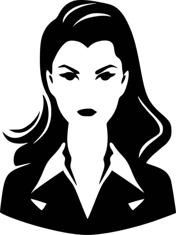 meisje baas - minimalistische en vlak logo - vector illustratie