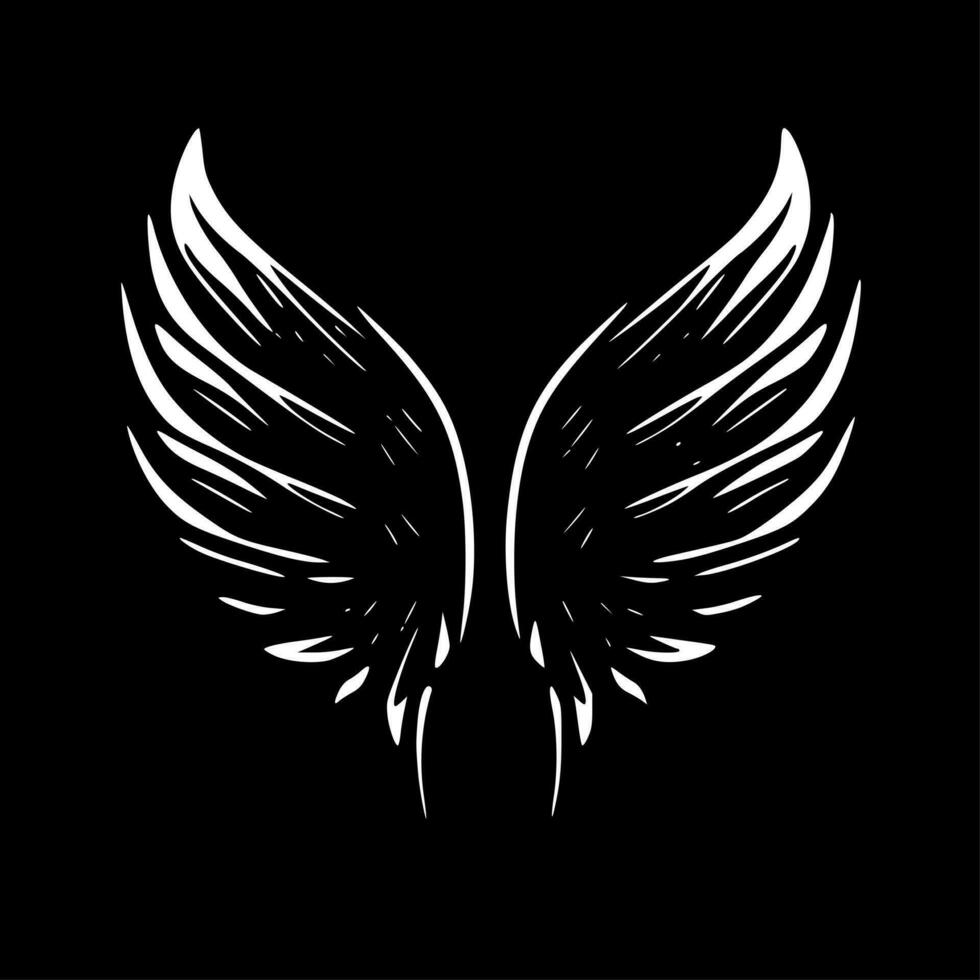 Vleugels - minimalistische en vlak logo - vector illustratie