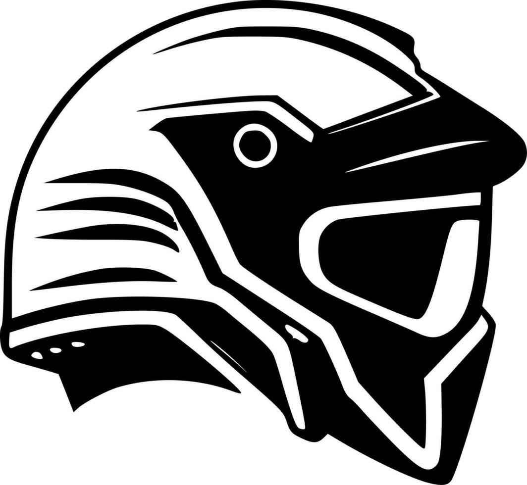 helm, zwart en wit vector illustratie