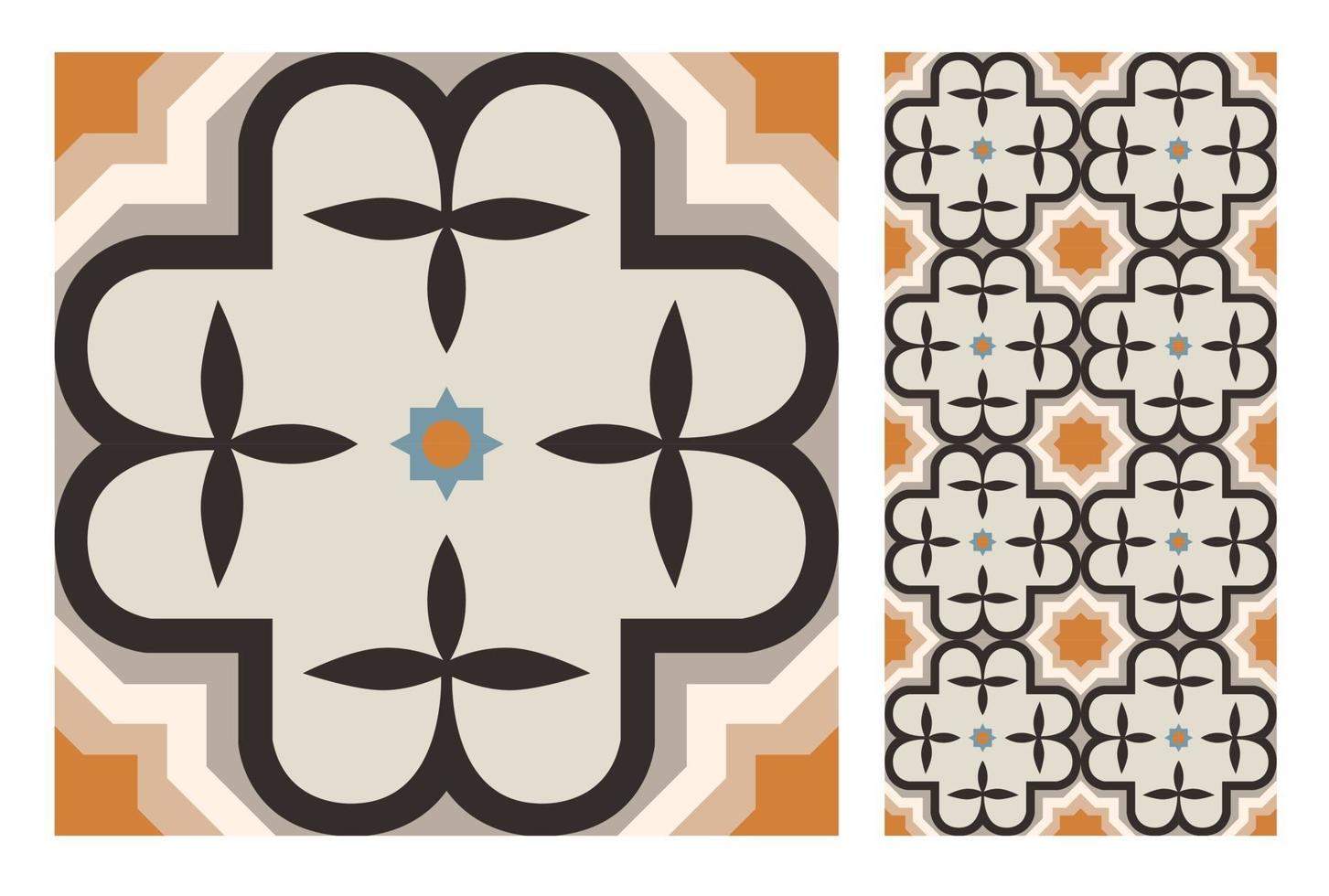 vintage tegels patronen antiek naadloos ontwerp vector