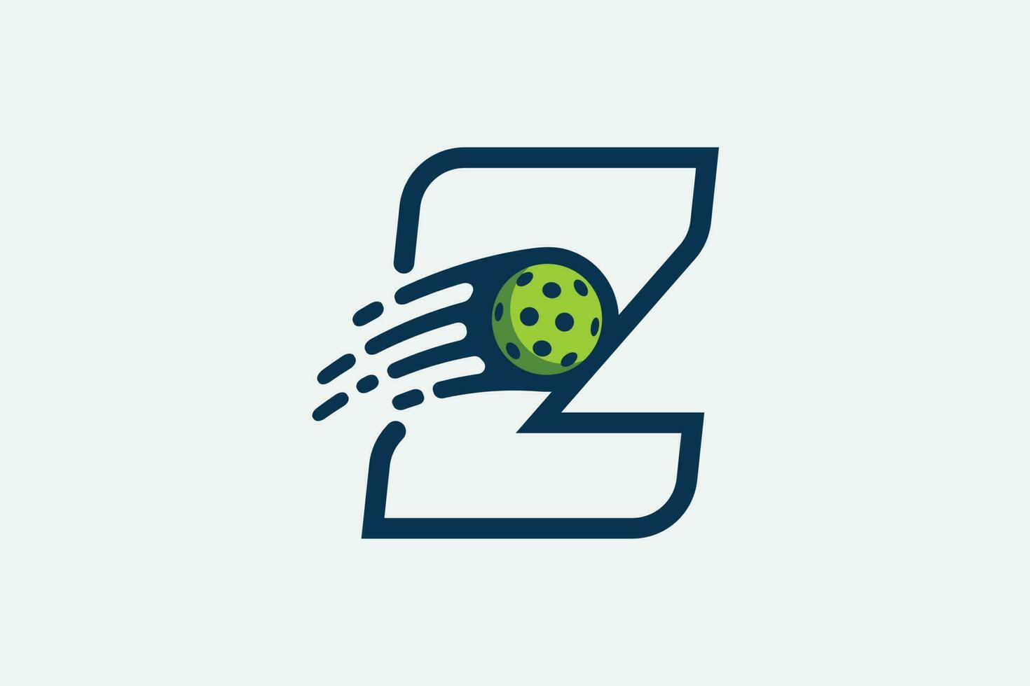 augurk logo met een combinatie van brief z en een in beweging bal in lijn stijl voor ieder bedrijf vooral augurk winkels, augurk opleiding, Clubs, enz. vector