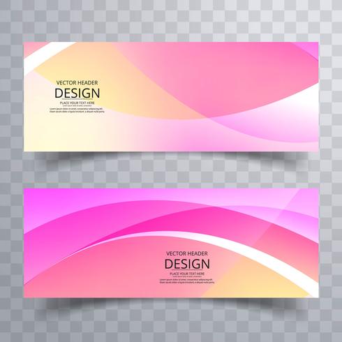 Abstracte kleurrijke golvende banners geplaatst ontwerp vector