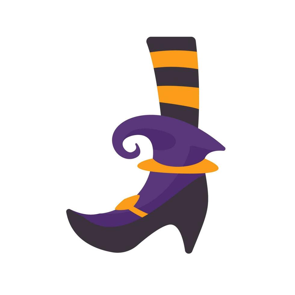 heks schoenen. magie schoenen weinig tovenaars kostuum Bij een halloween partij vector