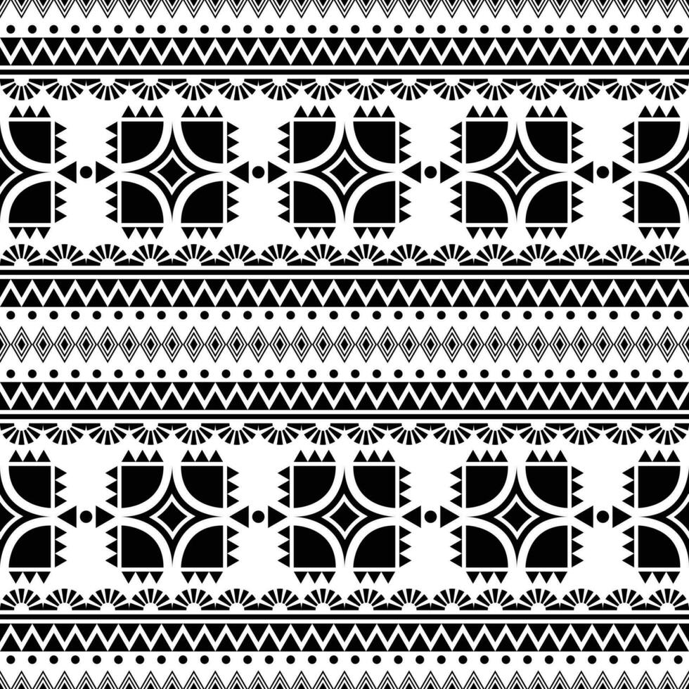 meetkundig traditioneel illustratie ontwerp. naadloos etnisch patroon. tribal aztec stijl. zwart en wit kleuren. ontwerp voor textiel, kleding stof, kleren, gordijn, tapijt, batik, ornament, inpakken, papier. vector