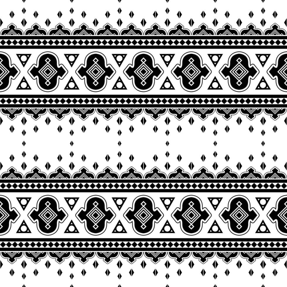 meetkundig tribal naadloos patroon met etnisch aztec motieven in zwart en wit. abstract achtergrond in etnisch stijl. ontwerp voor textiel, kleding stof, kleren, gordijn, tapijt, batik, ornament, behang. vector