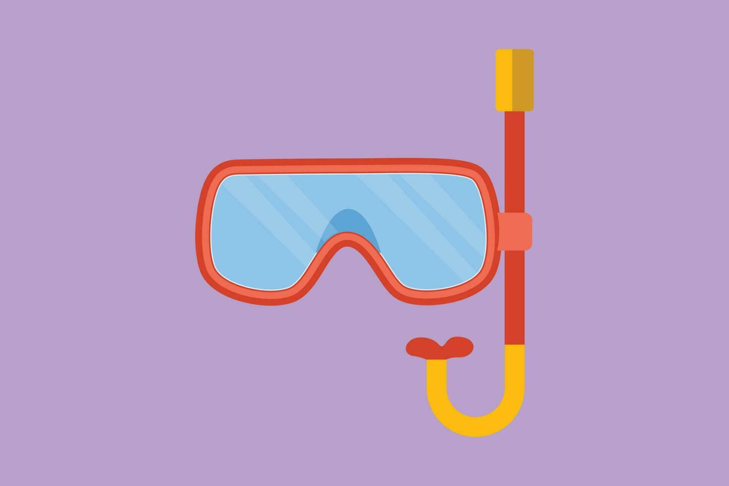 tekenfilm vlak stijl tekening duiken of snorkel masker met buis voor ademen. snorkelen apparatuur. attribuut van reis, zomer vakantie Aan strand. onderwater- dompelen. grafisch ontwerp vector illustratie