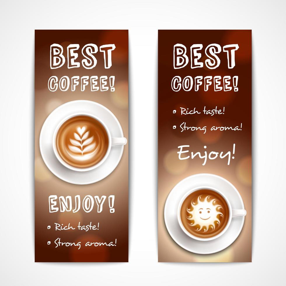 beste koffie kunst banners vector illustratie