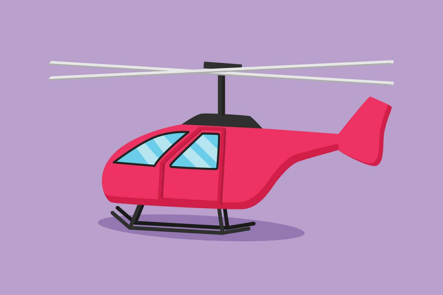 karakter vlak tekening van speelgoed- helikopter logo, icoon, label, symbool. kinderen speelgoed, lucht voertuigen. vliegend helikopter, voor vervoer. vervoer voor vlucht in lucht. tekenfilm ontwerp vector illustratie