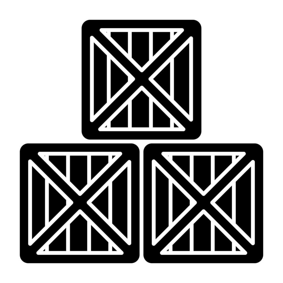 een uniek ontwerp icoon van houten dozen vector
