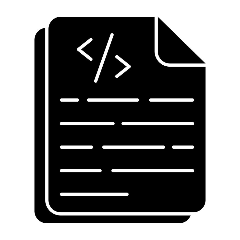 een vlak ontwerp icoon van codering het dossier vector