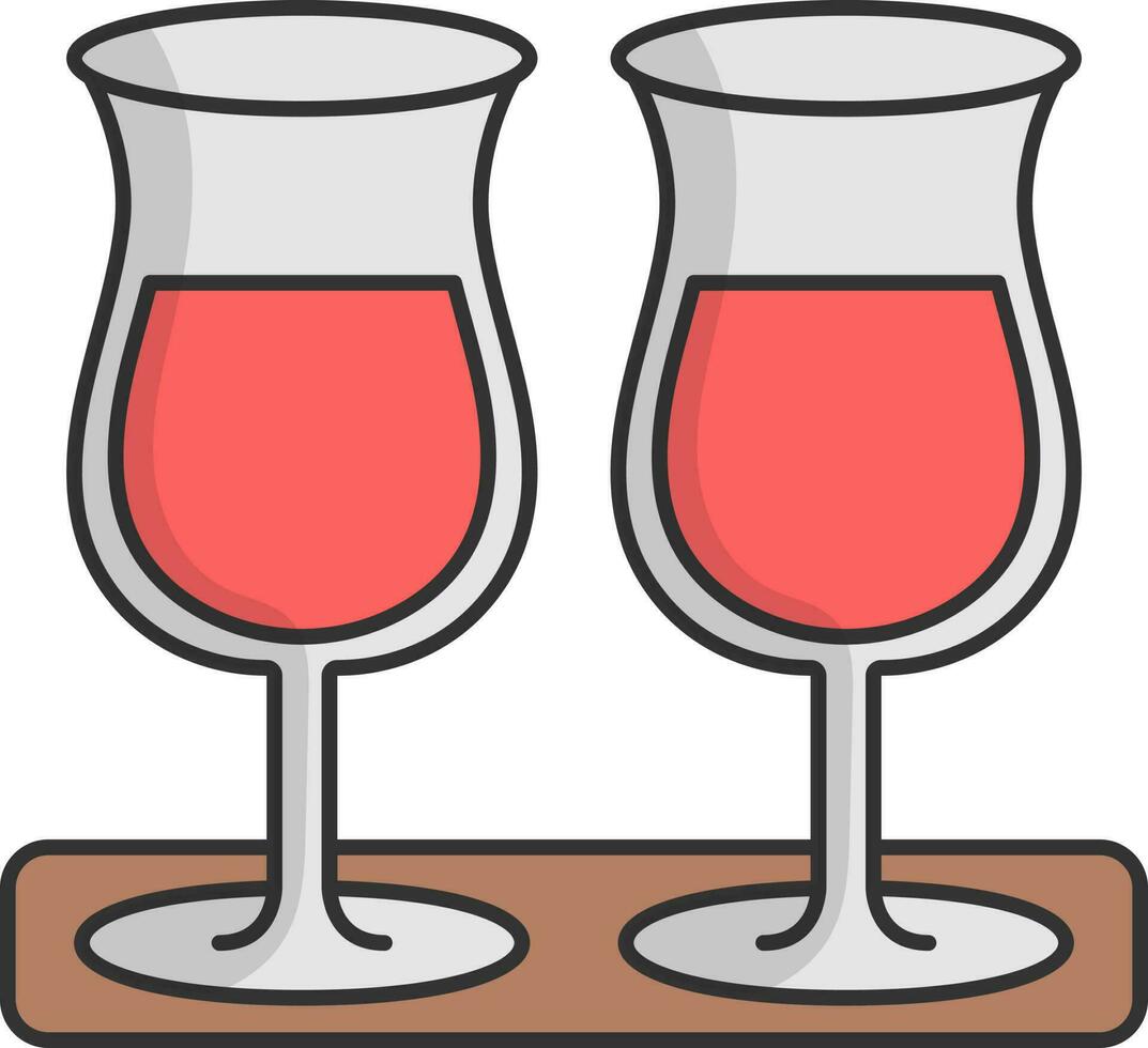 geïsoleerd wijn glas icoon in rood kleur. vector