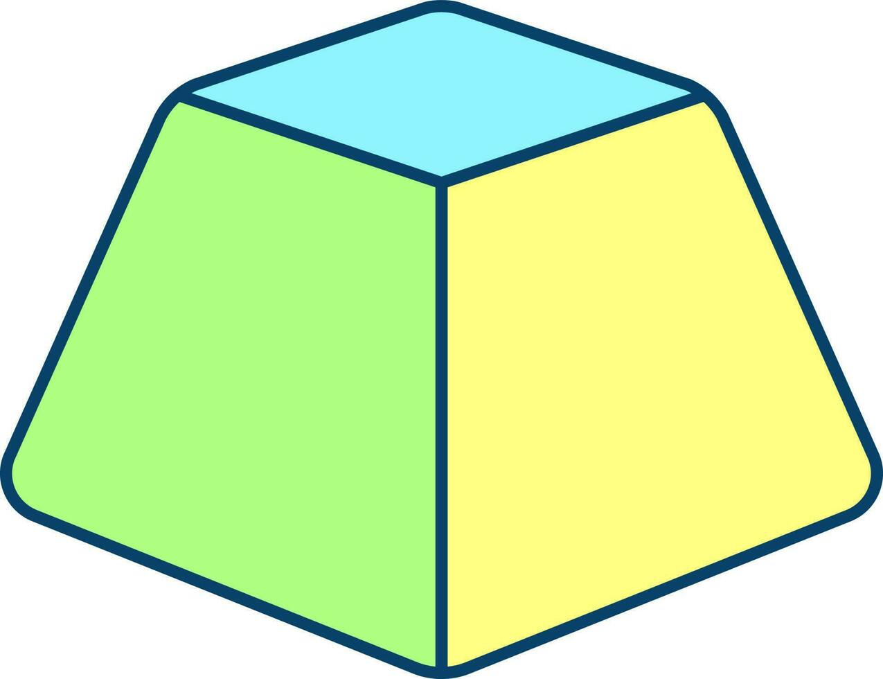 kleurrijk piramide vlak icoon of symbool. vector