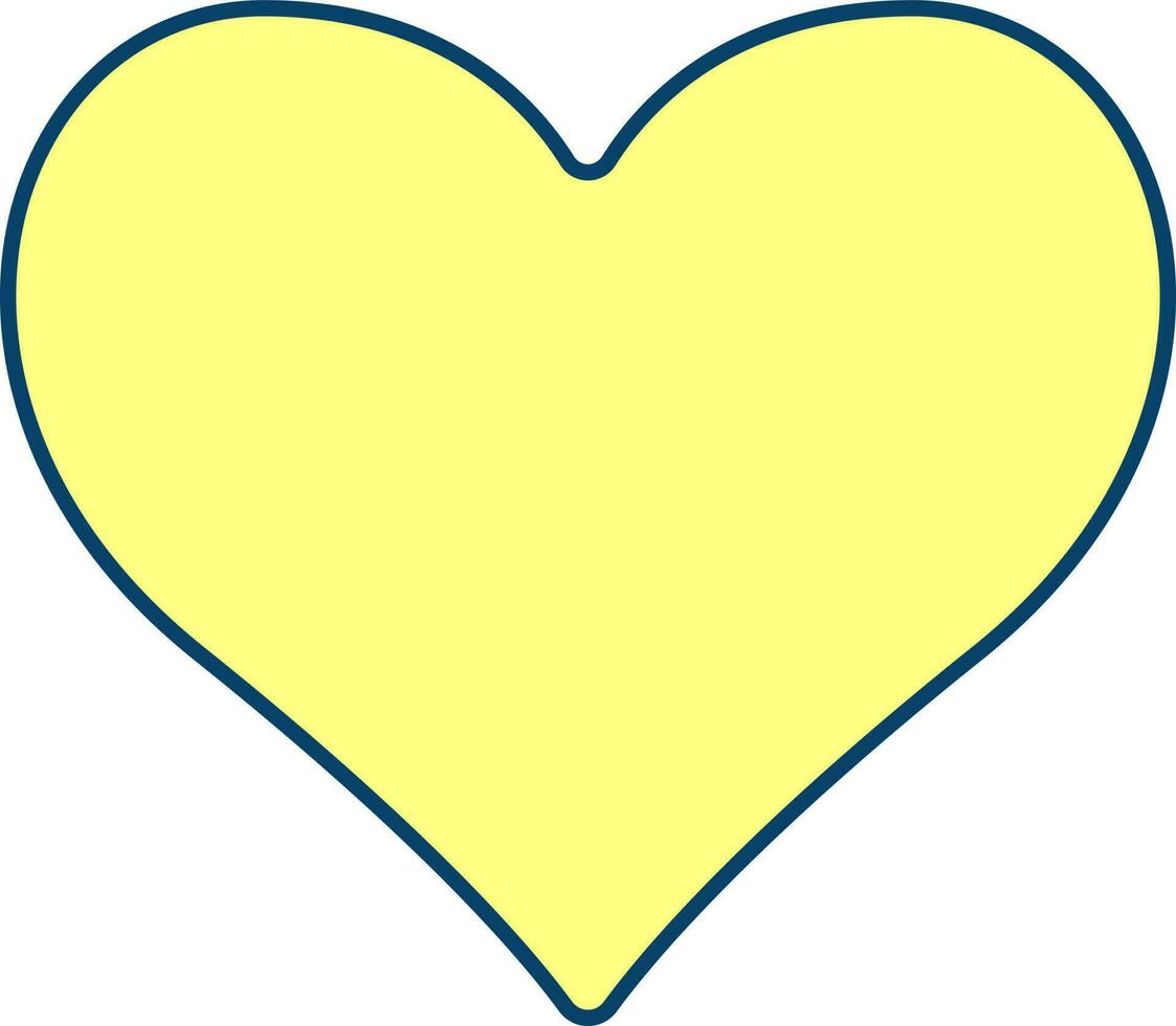 geel hart vorm icoon Aan wit achtergrond. vector