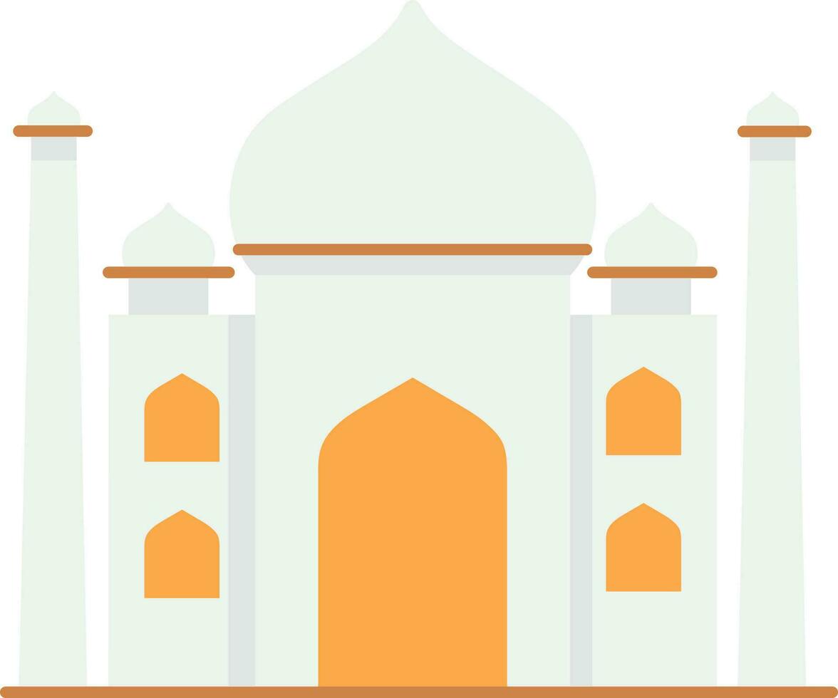 geïsoleerd mooi taj mahal icoon in vlak stijl. vector