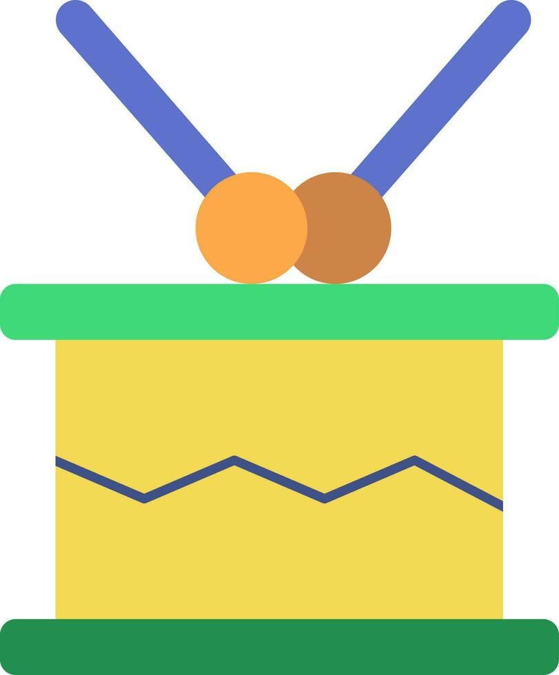 kleurrijk illustratie van strik trommel met stokjes icoon. vector