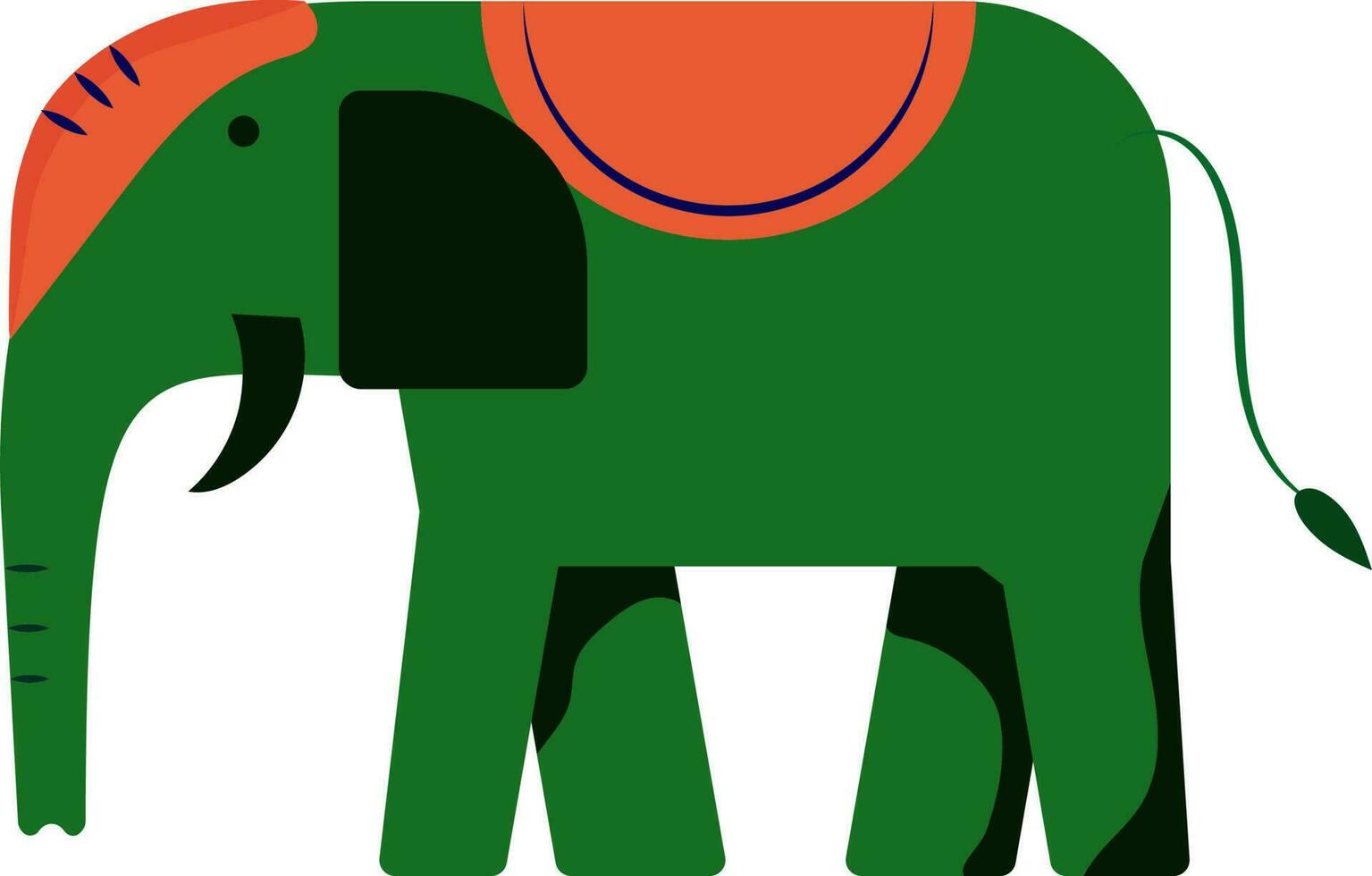 geïsoleerd olifant icoon in groen en oranje kleur. vector