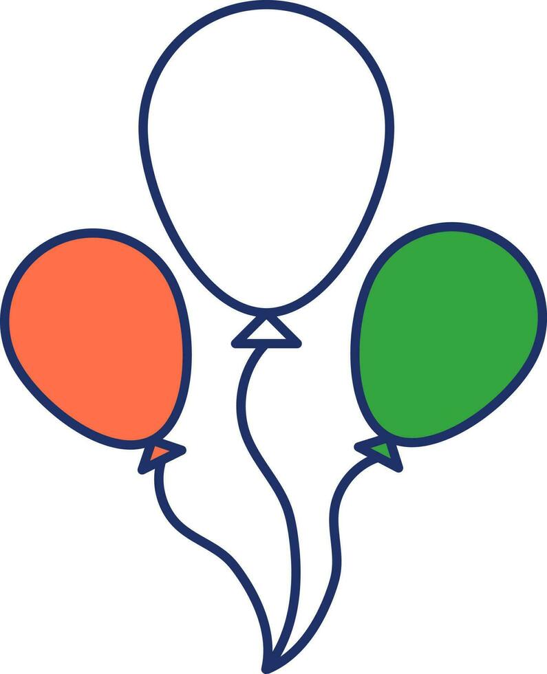 driekleur ballonnen bundel vlieg icoon in vlak stijl. vector