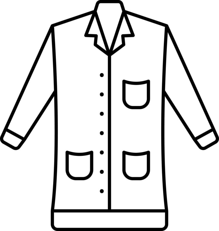 zwart lineair stijl jas icoon of symbool. vector
