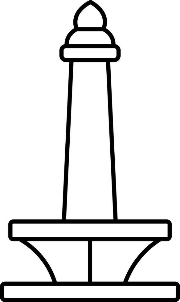 geïsoleerd monas toren icoon in zwart schets. vector