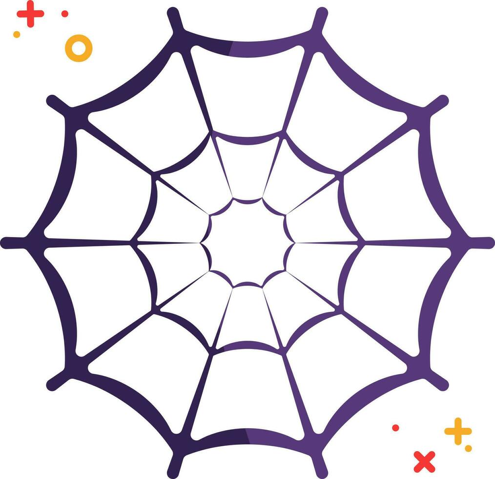 Purper spin web icoon in vlak stijl. vector