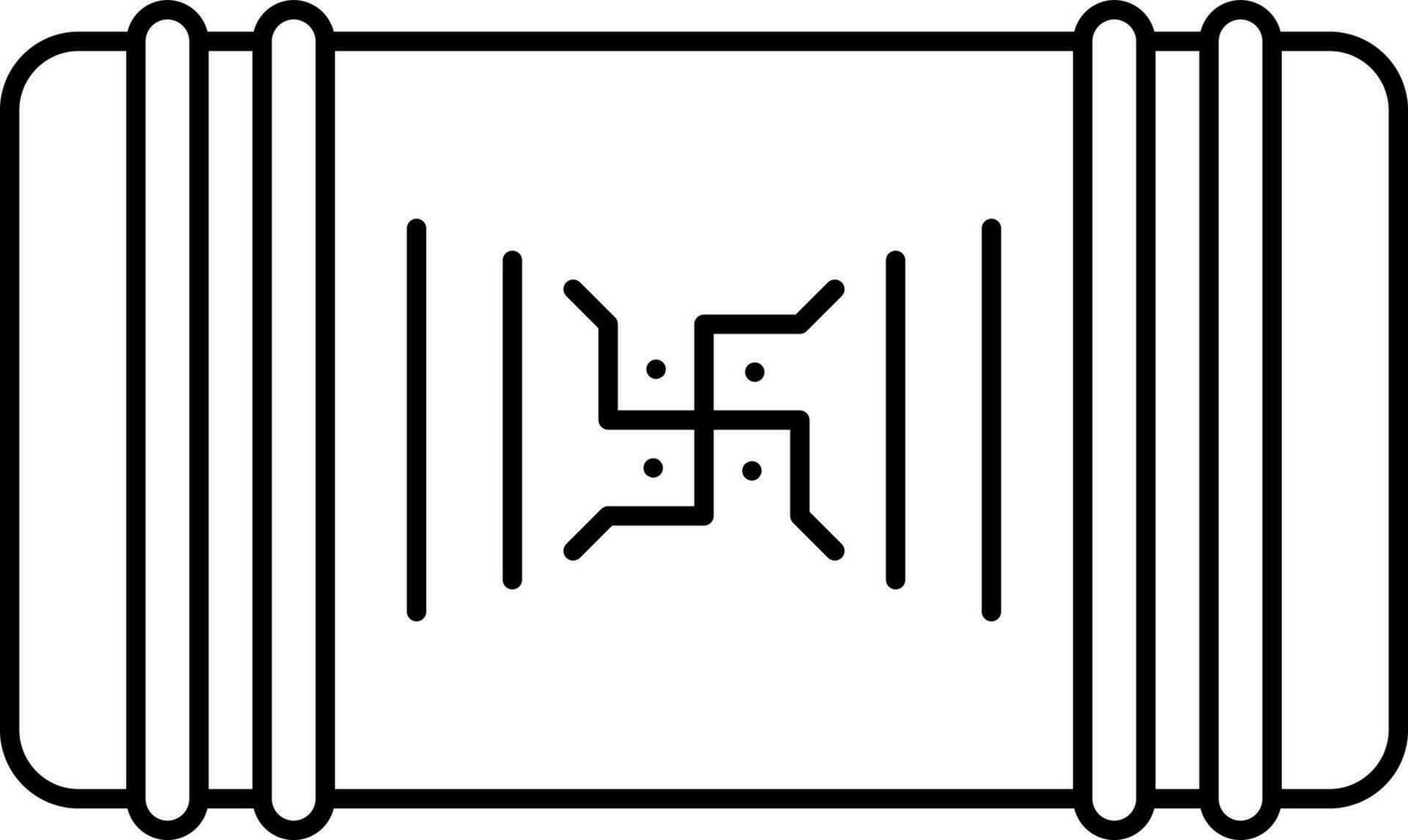 swastika symbool veda's icoon in zwart hartinfarct. vector