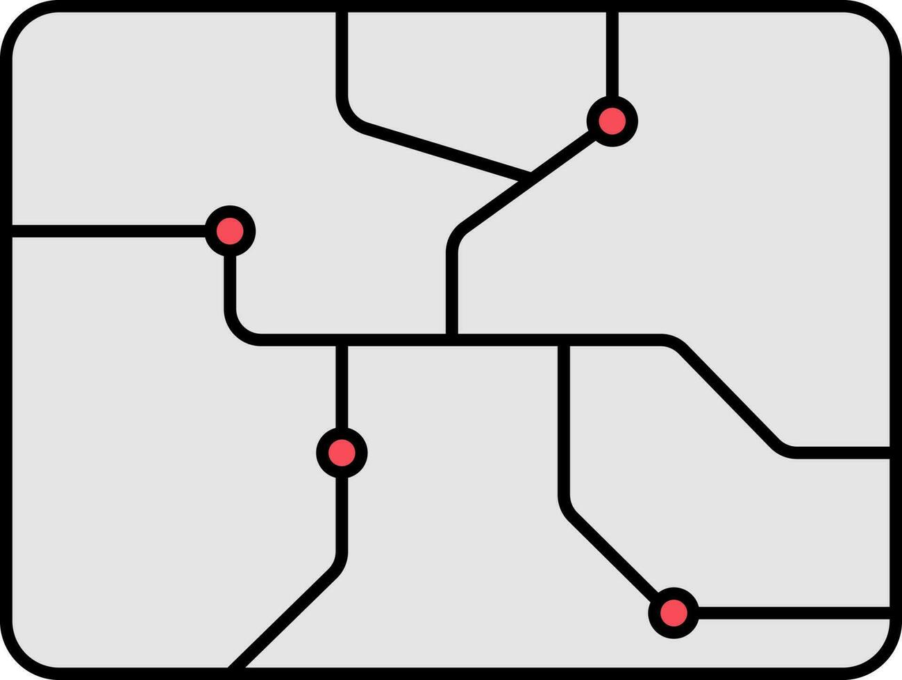 kaart route icoon in grijs en rood kleur. vector