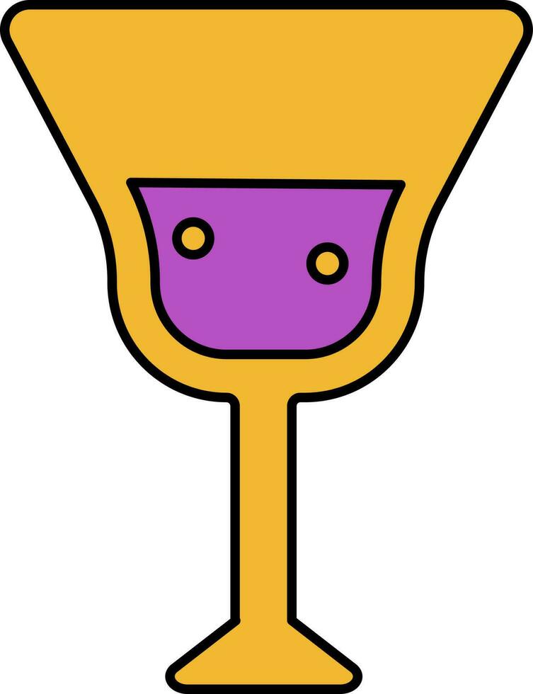 cocktail drinken glas icoon in geel en Purper kleur. vector