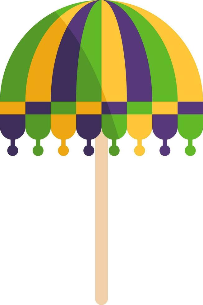 driekleur kwast paraplu icoon in vlak stijl. vector