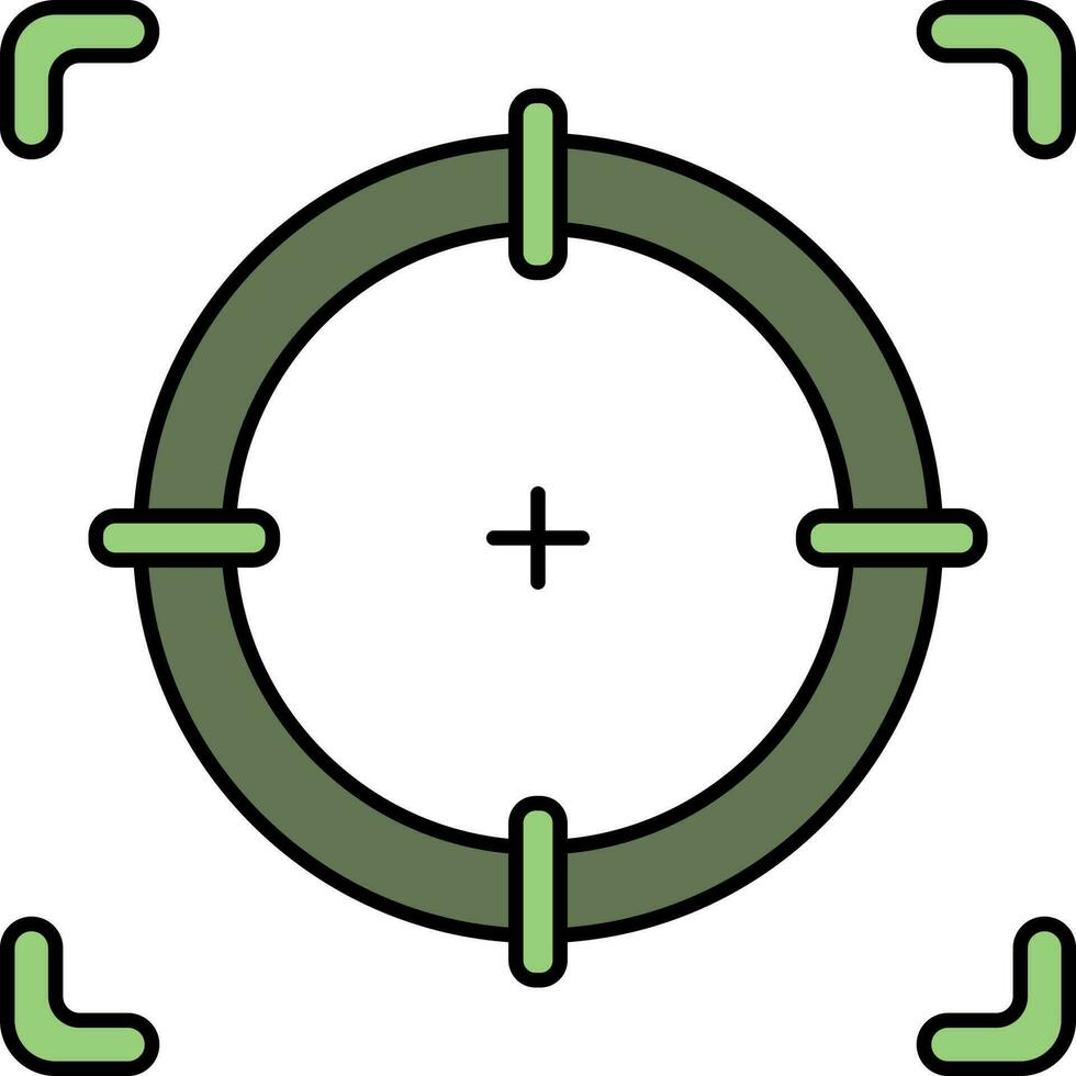 vlak focus icoon in groen kleur. vector