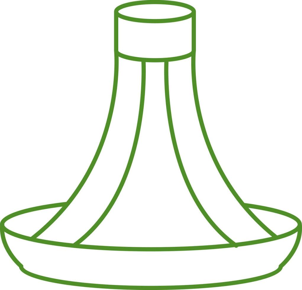 geïsoleerd tajine schotel pot icoon in groen dun lijn kunst. vector