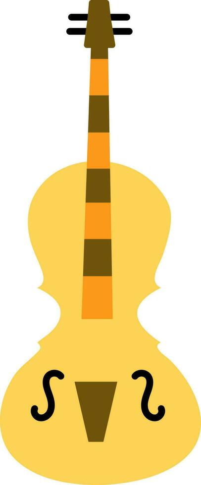 vlak gitaar icoon in geel en bruin kleur. vector