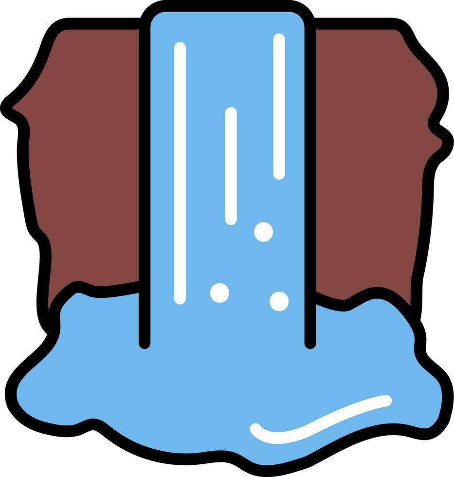 waterval icoon in bruin en blauw kleur. vector