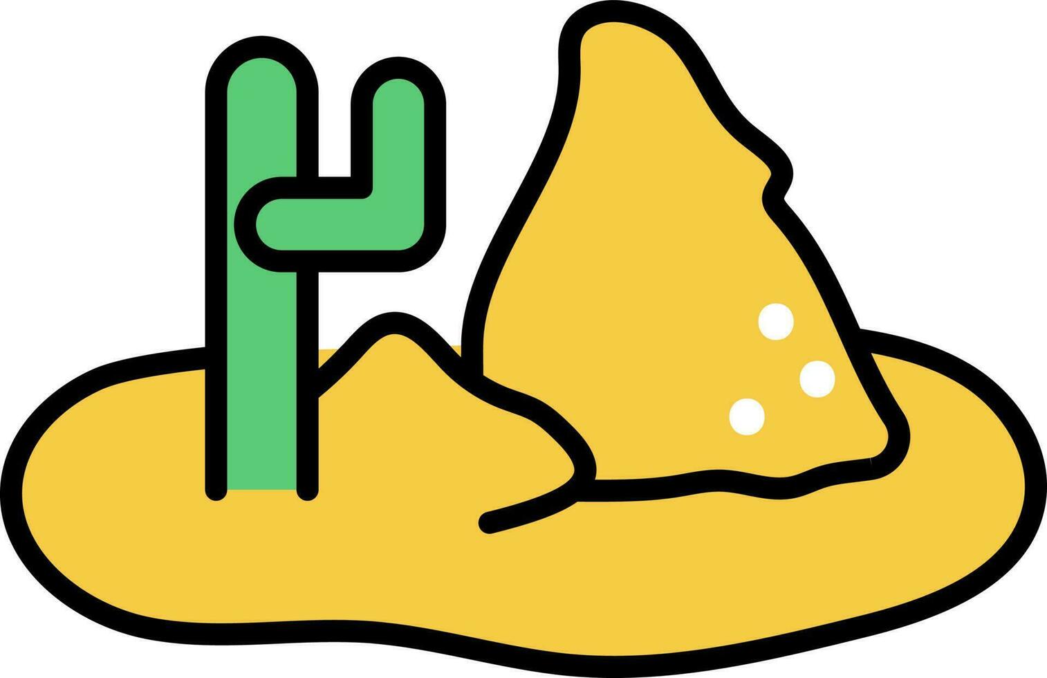 cactus woestijn icoon in geel en groen kleur. vector