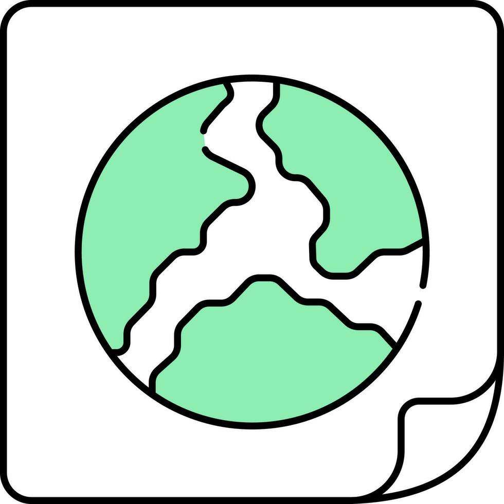 vlak stijl aarde sticker groen en wit icoon. vector