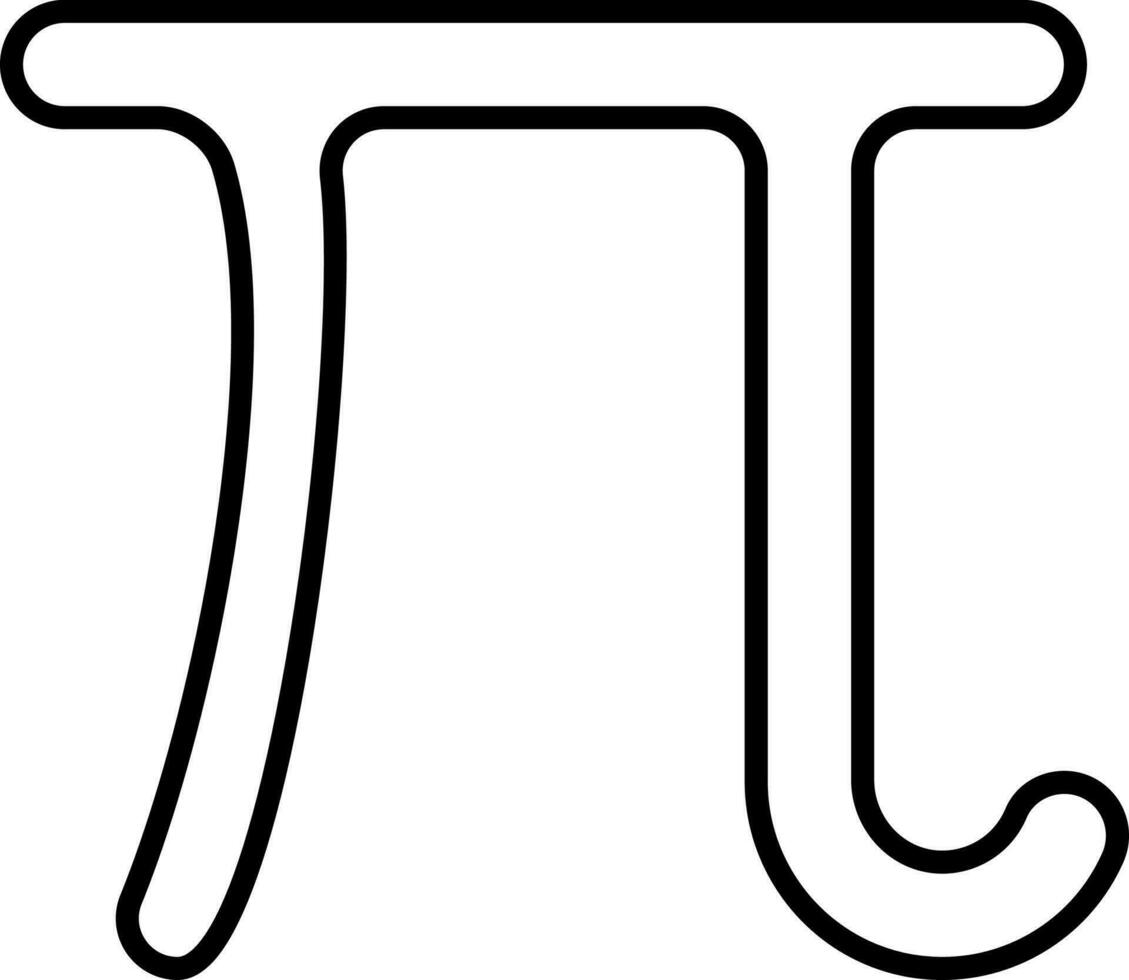 lijn kunst illustratie van pi symbool. vector