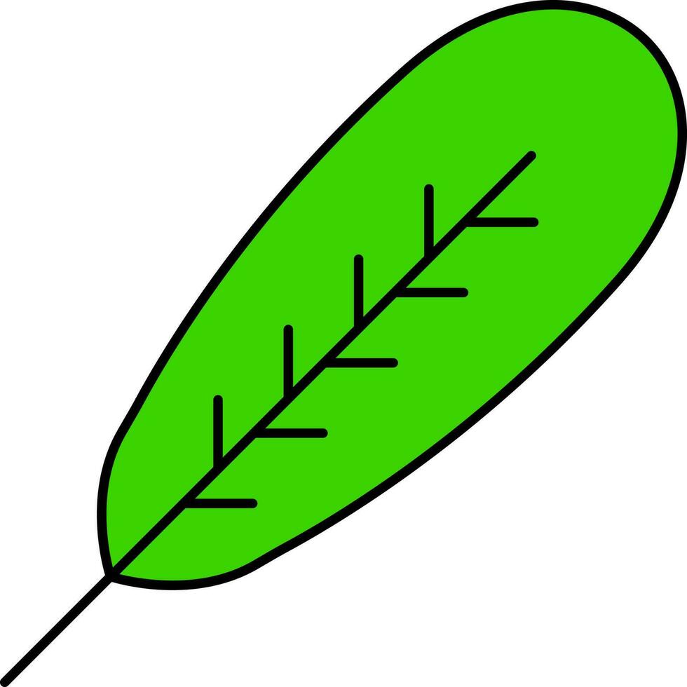 vlak stijl groen ovaal blad icoon. vector