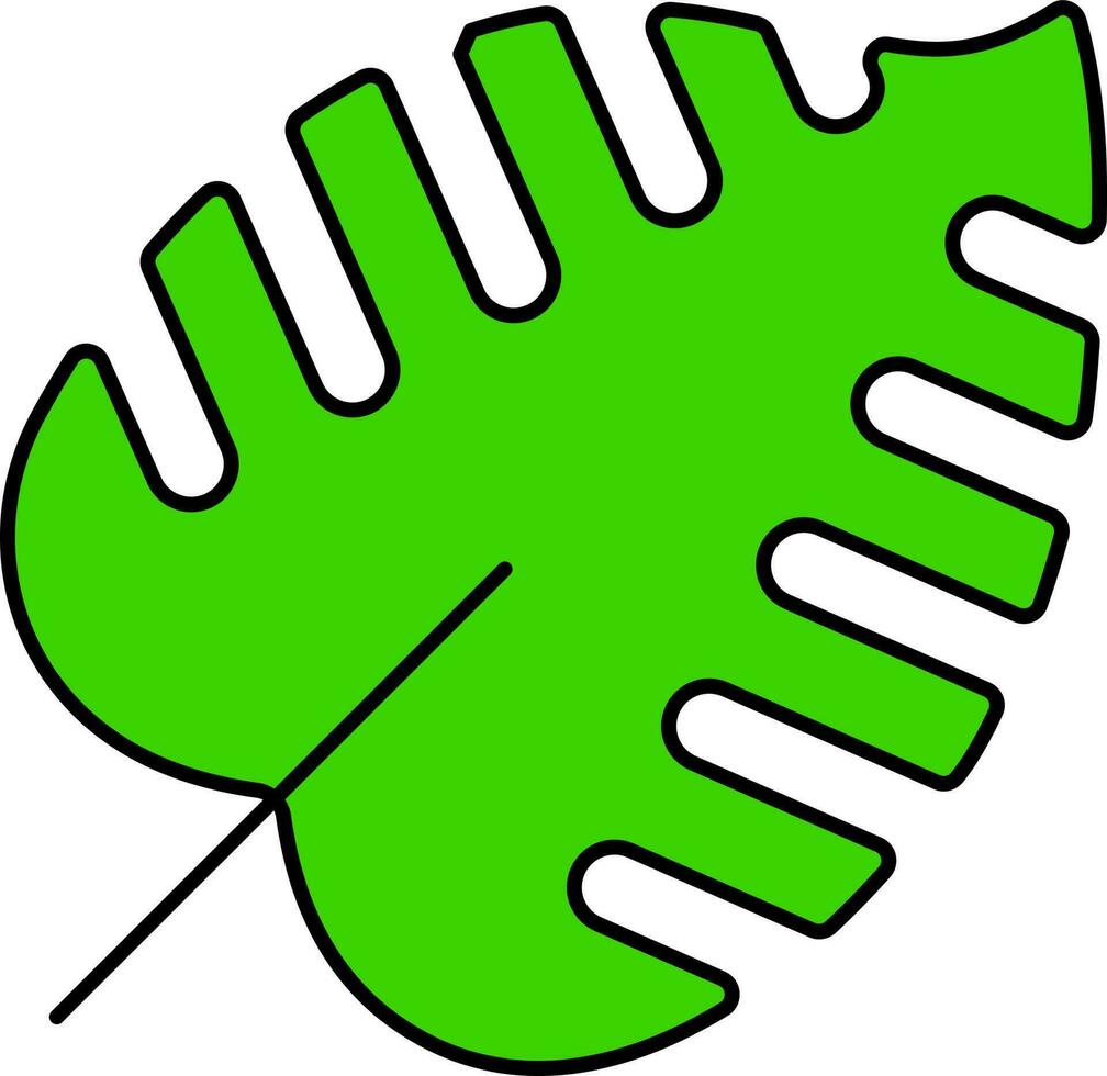 tropisch palm blad icoon in groen kleur. vector