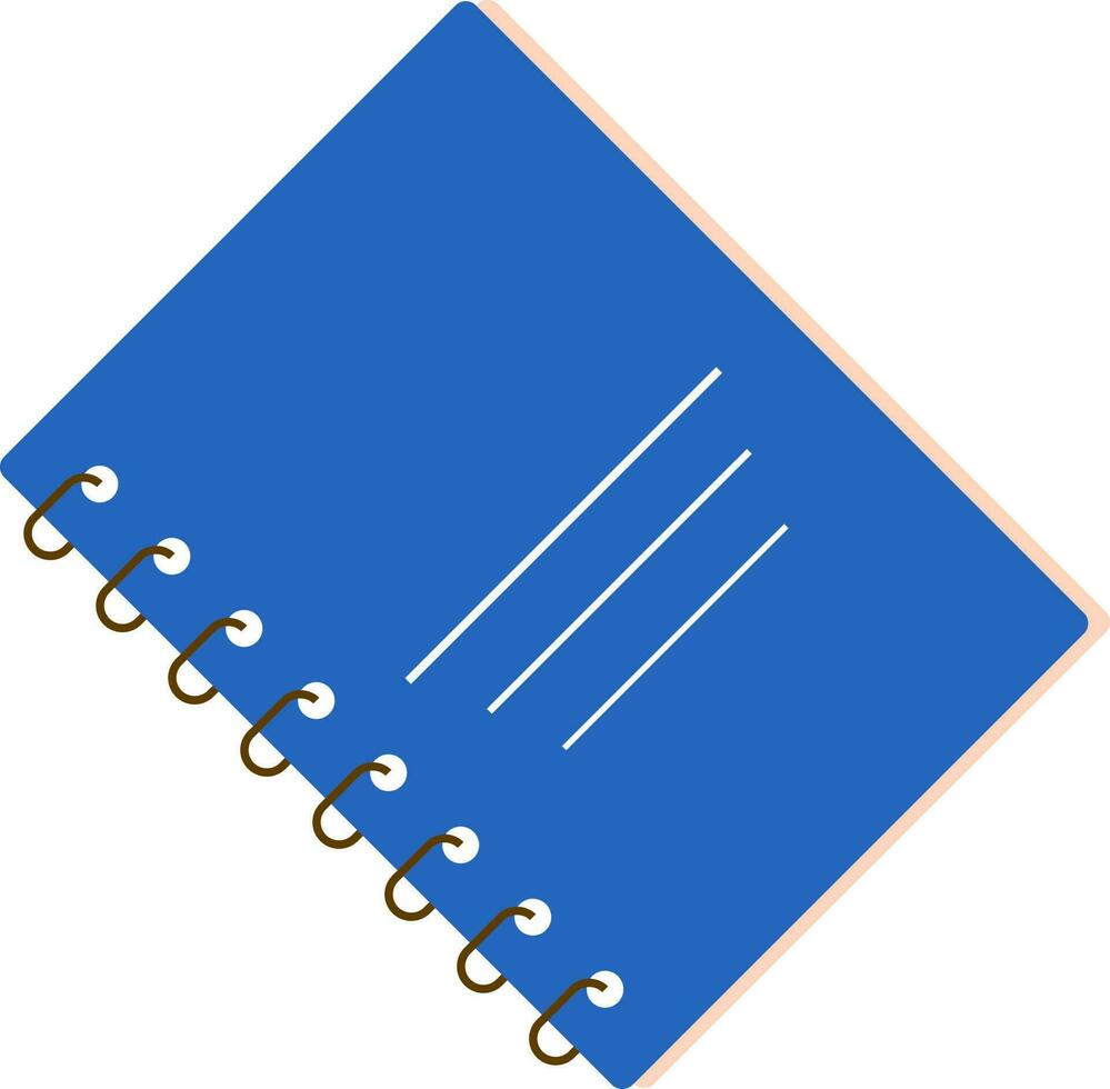 vector illustratie van dagboek icoon in blauw en wit kleur.