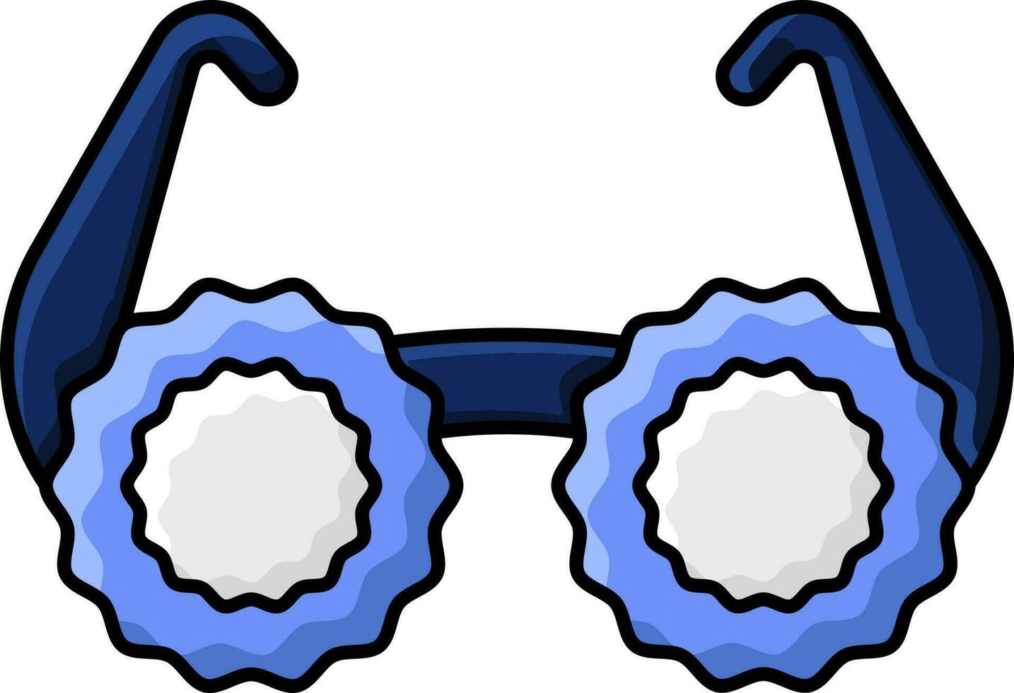 geïsoleerd partij stofbril icoon in blauw en wit kleur. vector