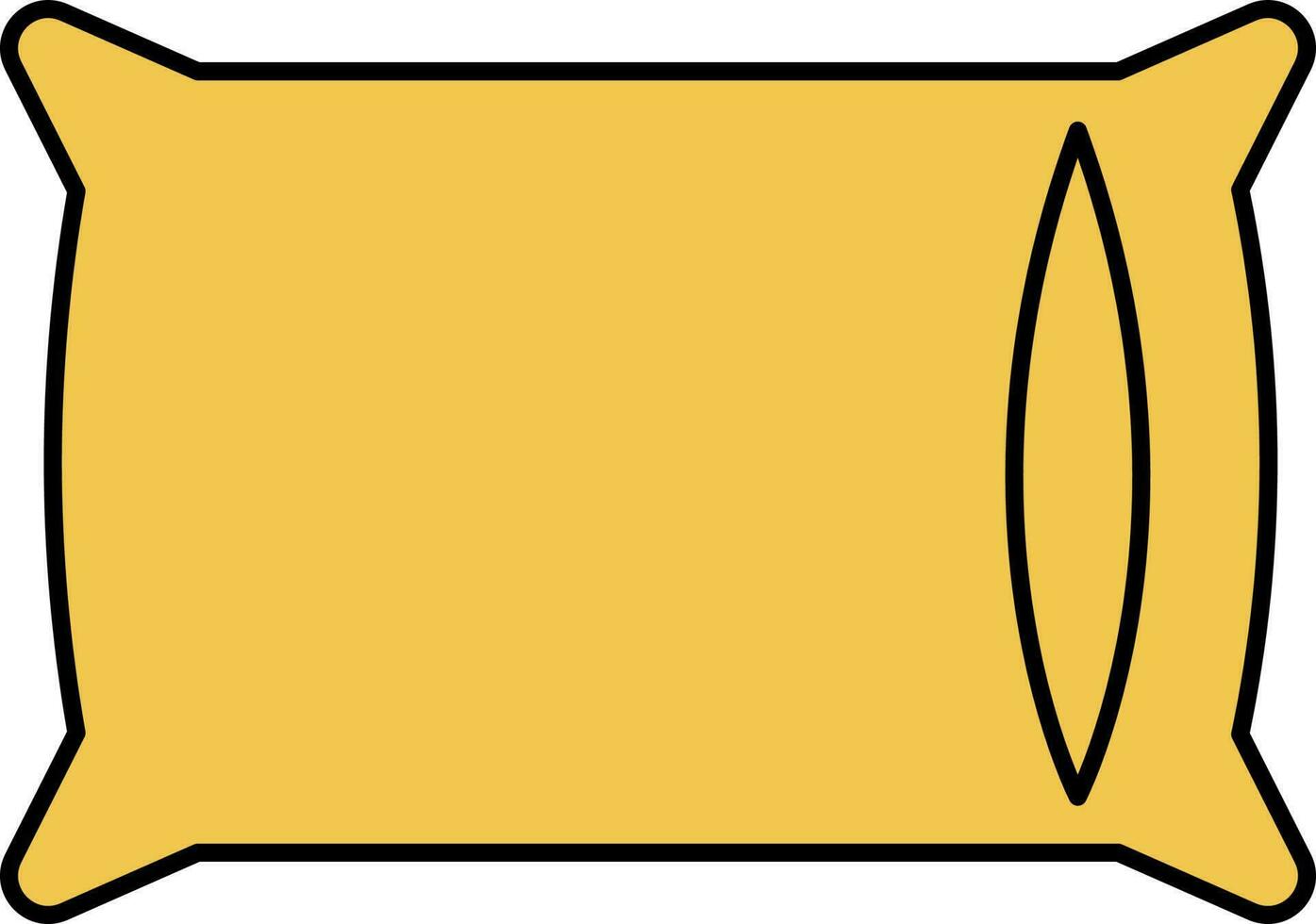 geel hoofdkussen icoon in vlak stijl. vector