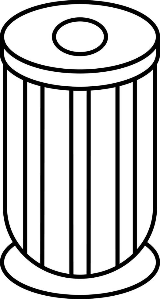 geïsoleerd Indisch trommel icoon in zwart schets. vector