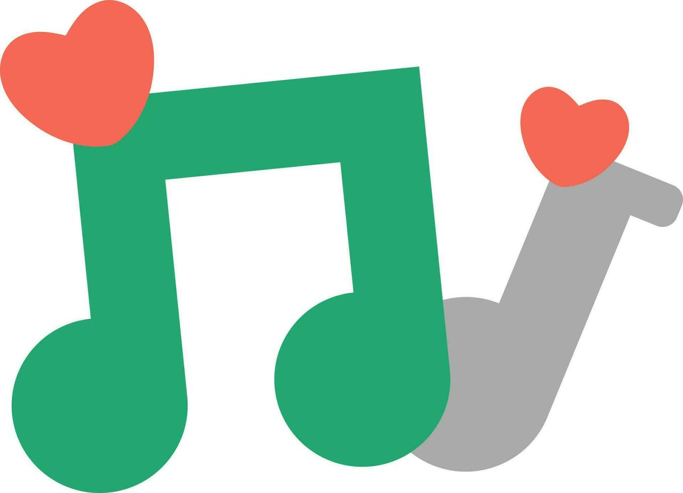 geïsoleerd muziek- symbool met hart icoon in vlak stijl. vector