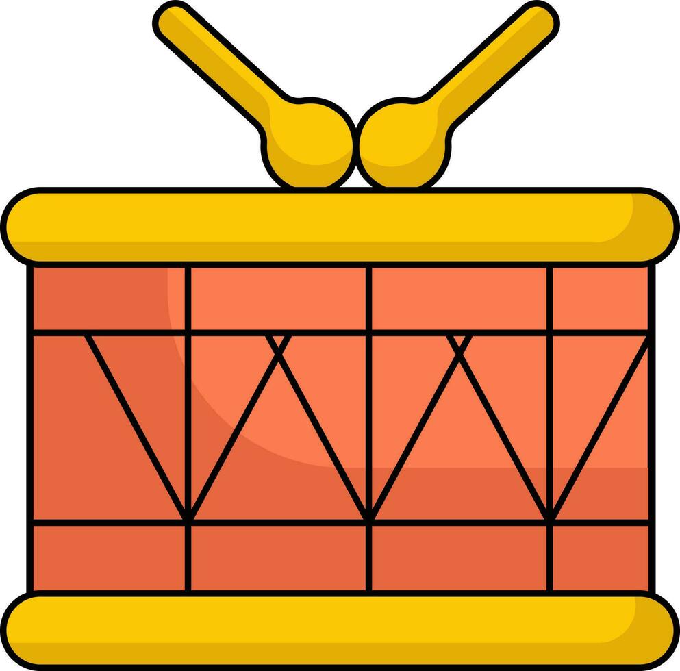 illustratie van strik trommel met stokjes icoon. vector