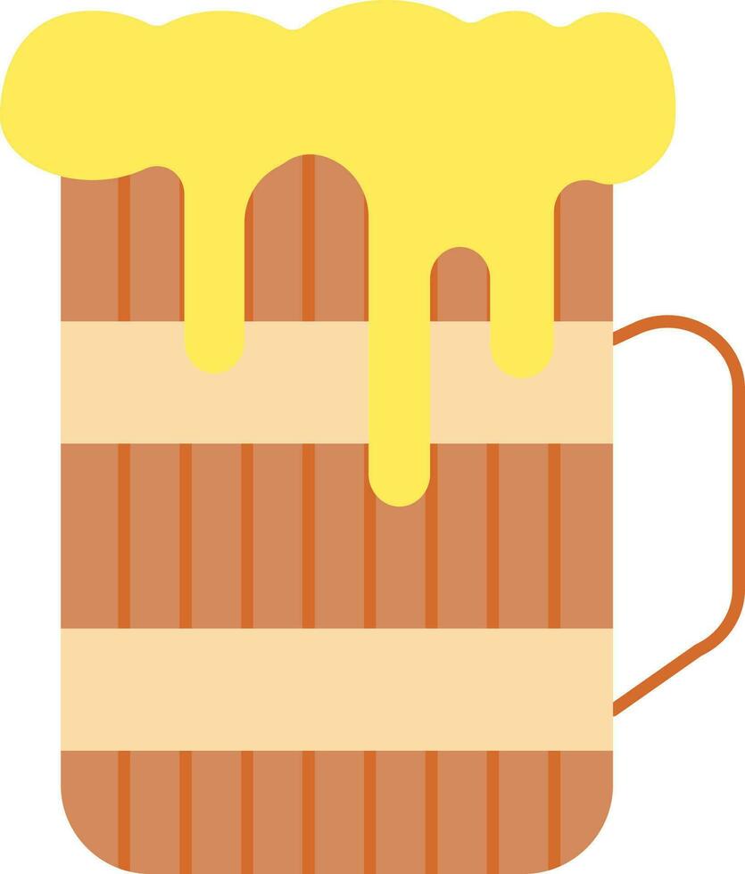 bier mok vlak icoon in geel en bruin kleur. vector