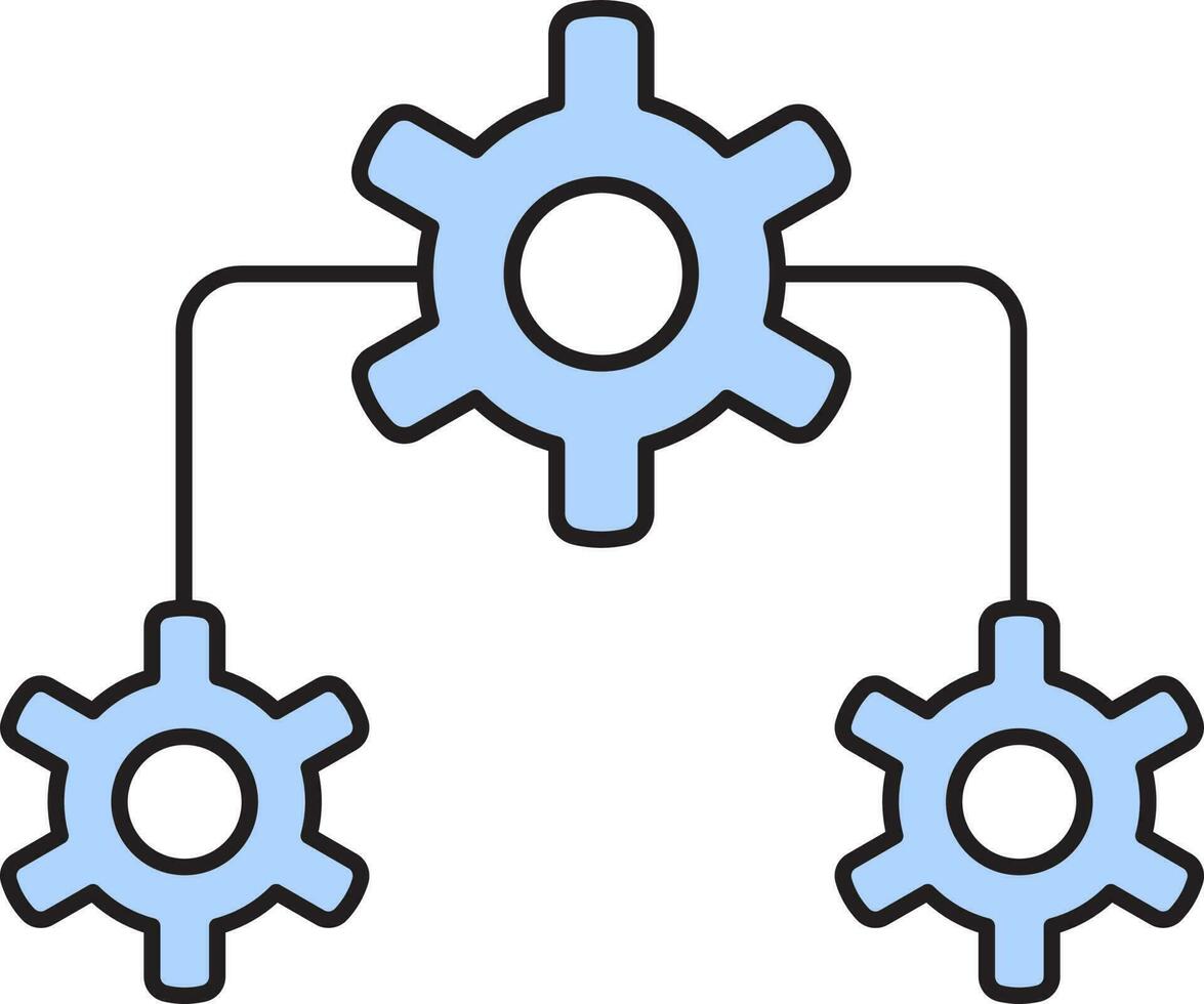 instelling verbinding icoon of symbool in blauw kleur. vector