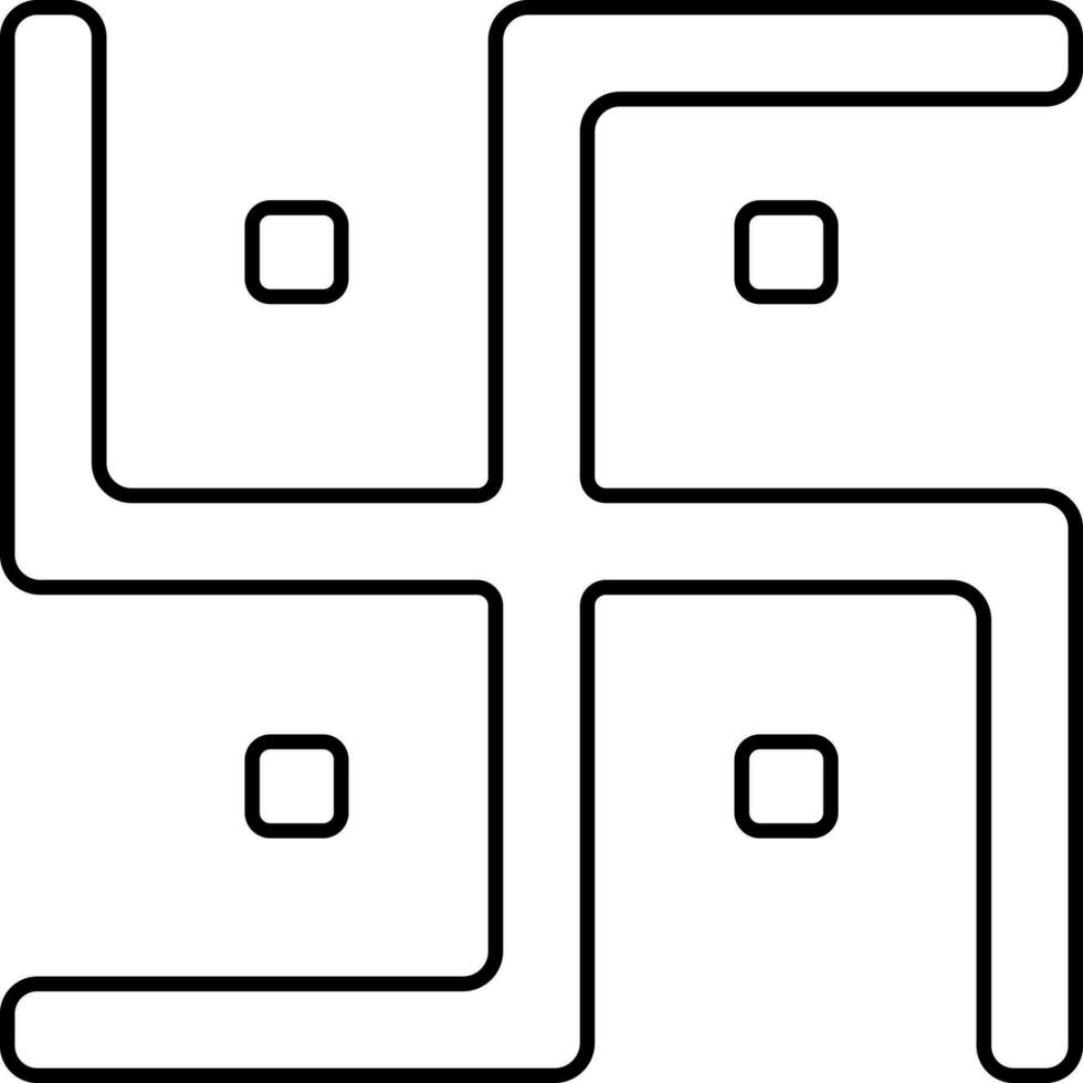 zwart dun lijn kunst van swastika symbool of icoon. vector